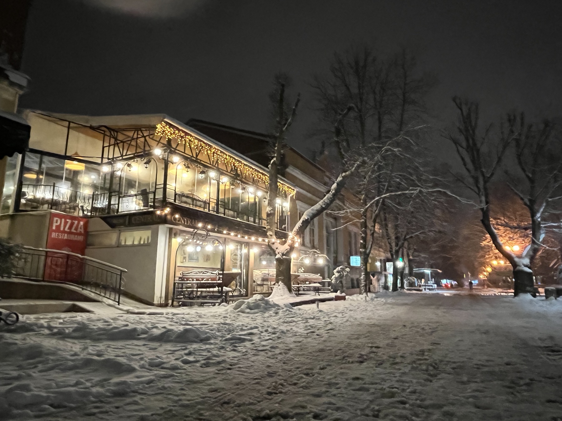 Ресторант-пицария Централ Добрич - зимна атмосфера